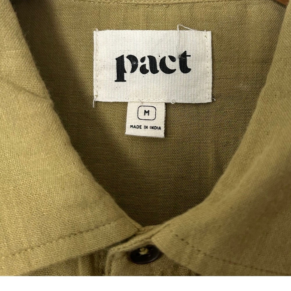 Pact Shirt Womens Medium Olive Green Organic Cotton Long Sleeve Button Down - Picture 4 of 8
